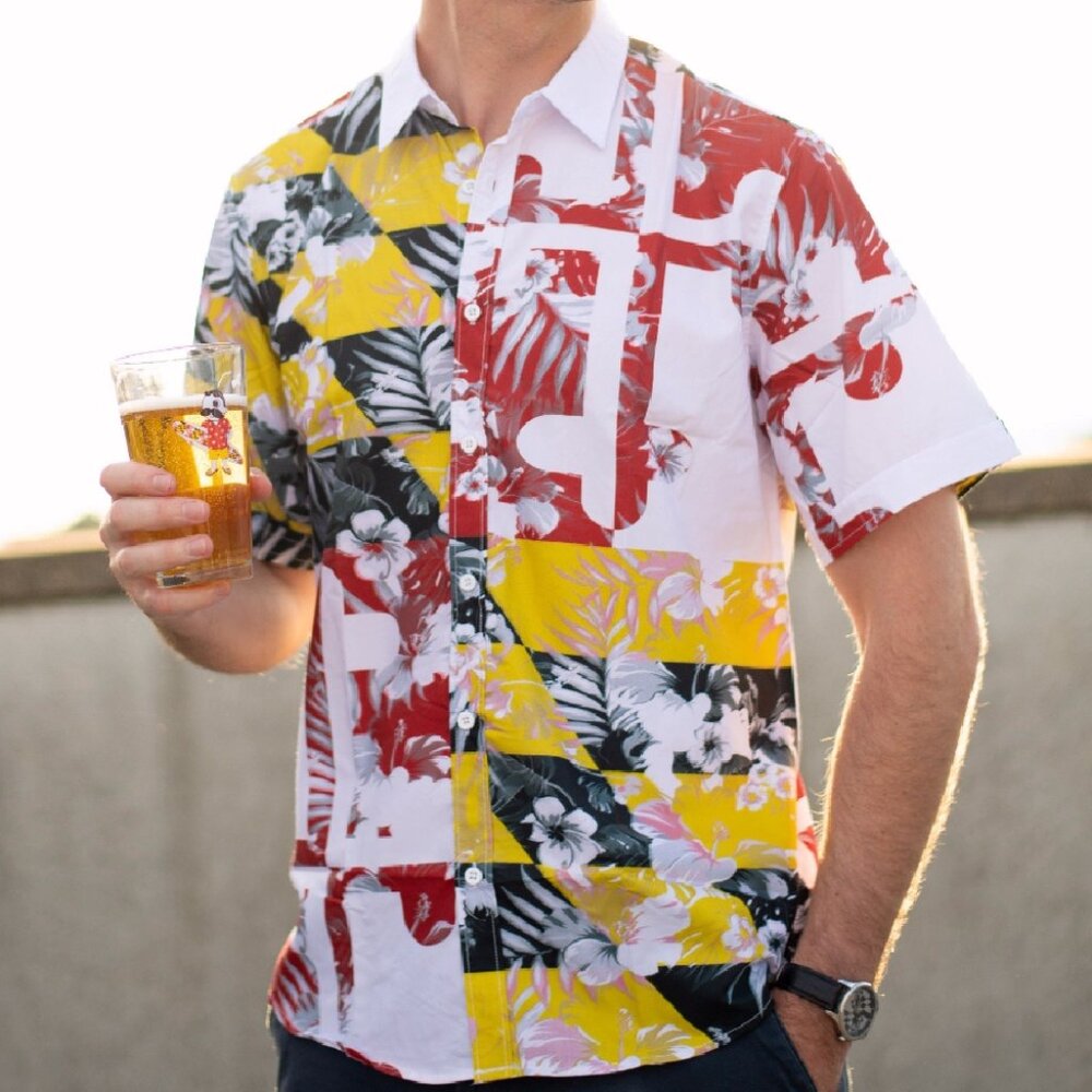 Maryland Floral Hawaiian Style Dress Shirt - NEW Fast Ship